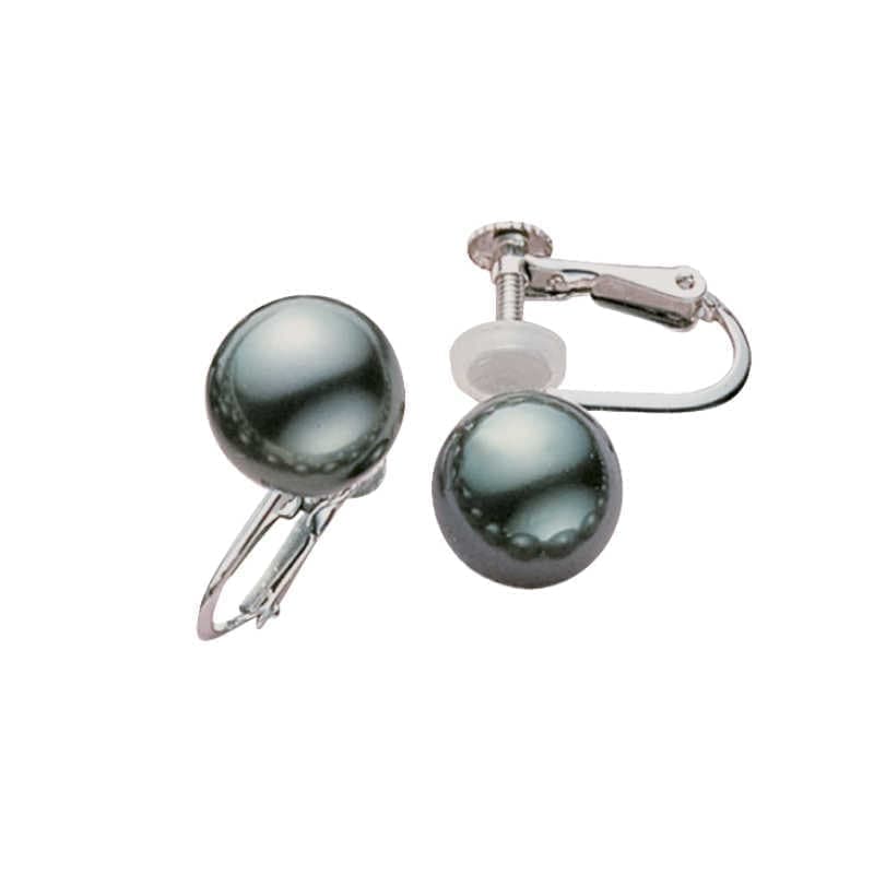 K14WG Black pearl earrings